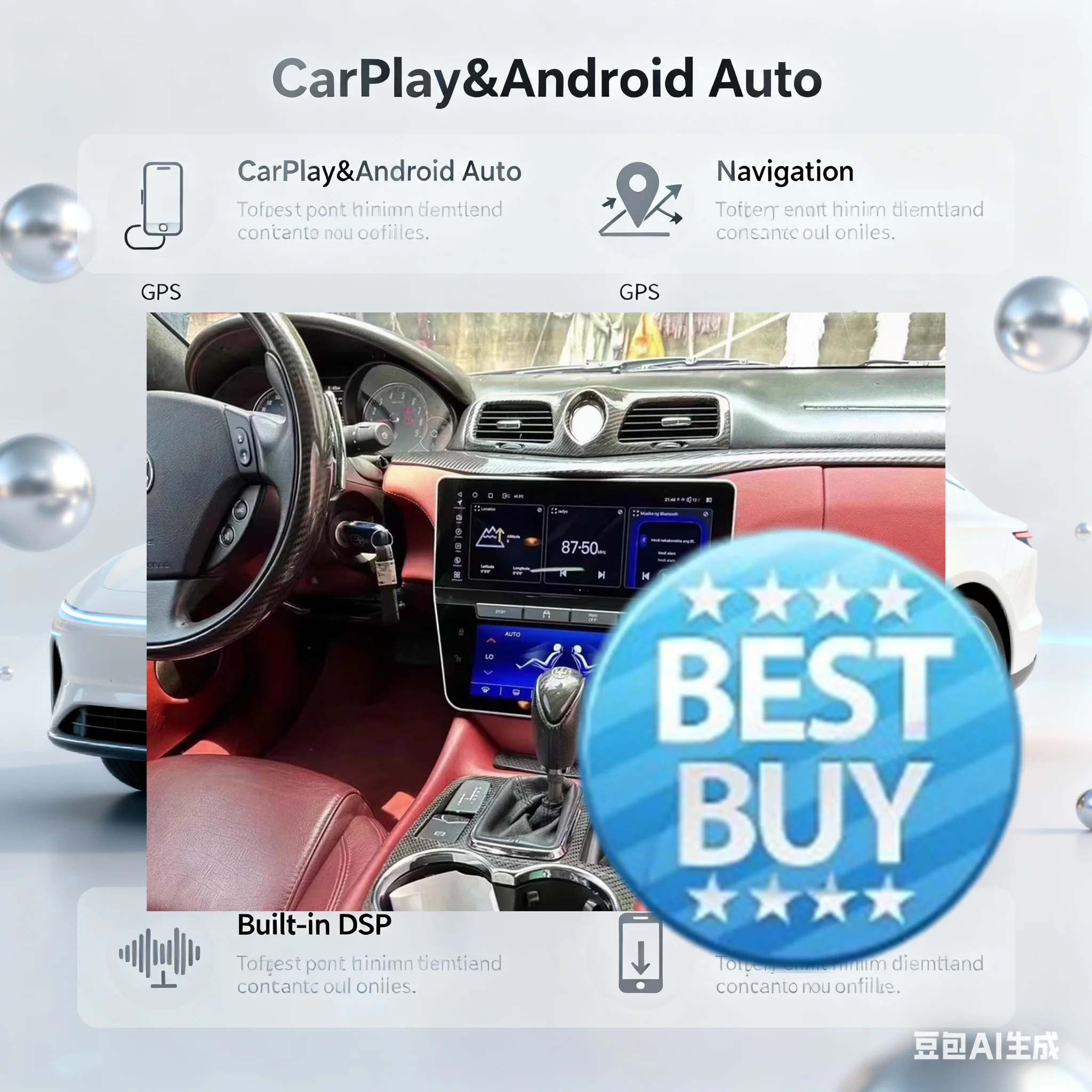 Android 8+256GB Car Multimedia Player For Maserati Quattroporte GT 2007-2015 Auto Radio Audio GPS Navi Dual Screen Head Unit