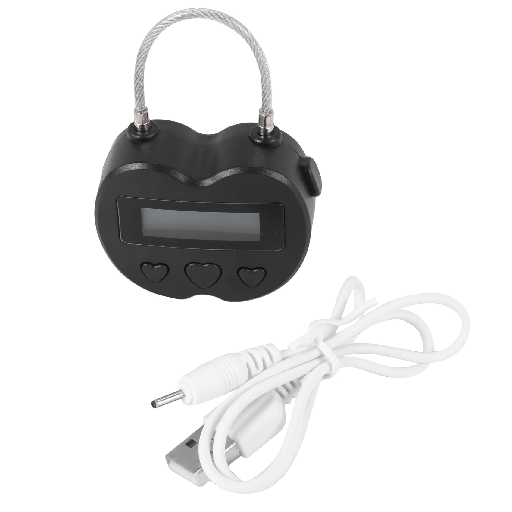 3X Smart Time Lock LCD Display Time Lock Multifunction Travel Electronic Timer, Waterproof USB Rechargeable Padlock-[A49T]