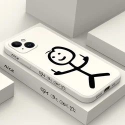 Funda de teléfono Line Man para iPhone 16, 15, 14, 13, 12, 11 Pro Max, Mini, X, XR, XS Plus