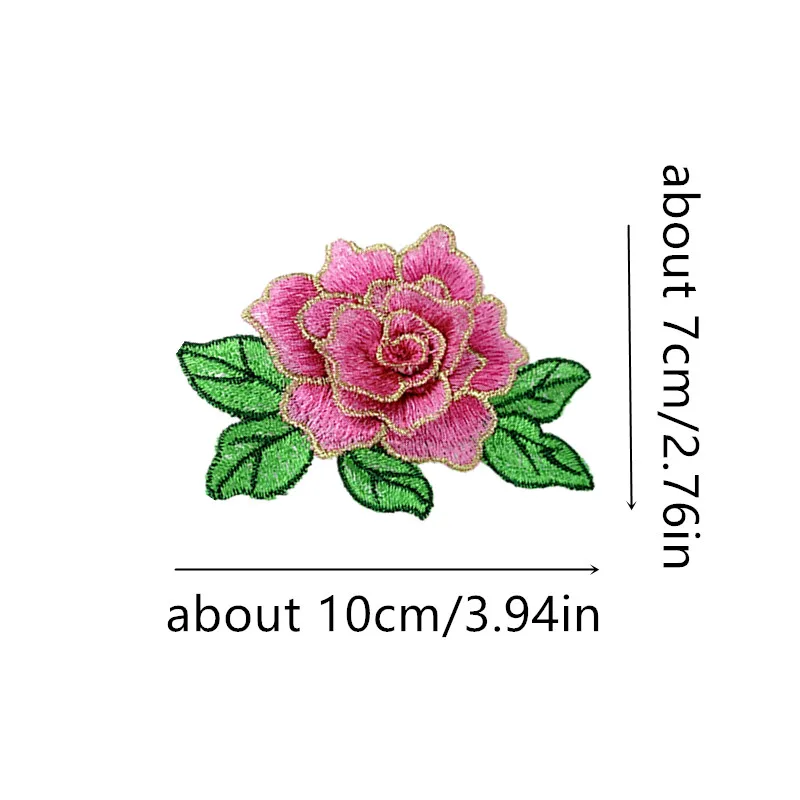 CHICKNIT Mode 7x10cm bestickte 3D-Spitzenblume gelb rot DIY Neue Tanzrock-Partykleidung Accessoires CA16 – Detail 3