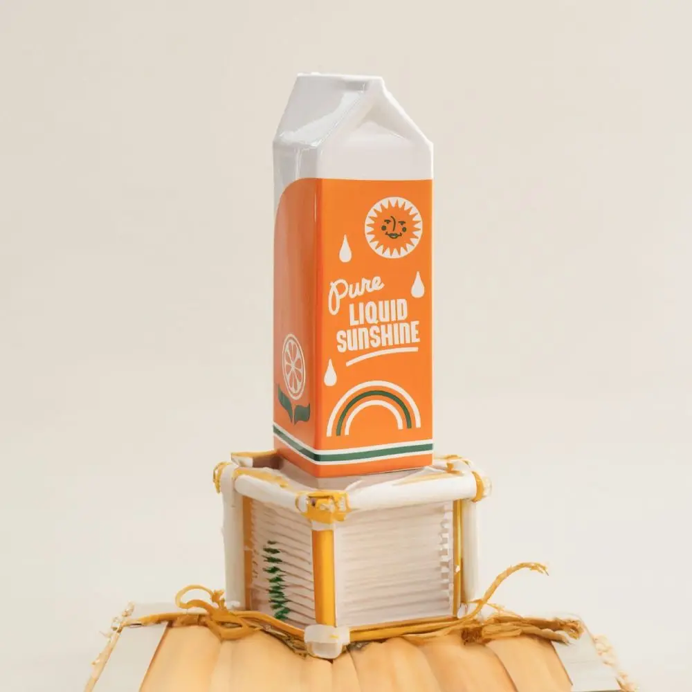 

Creative Vintage Orange Juice Vase Cute Ceramic Juice Box Vase Handmade Flower Vases Living Room Desktop