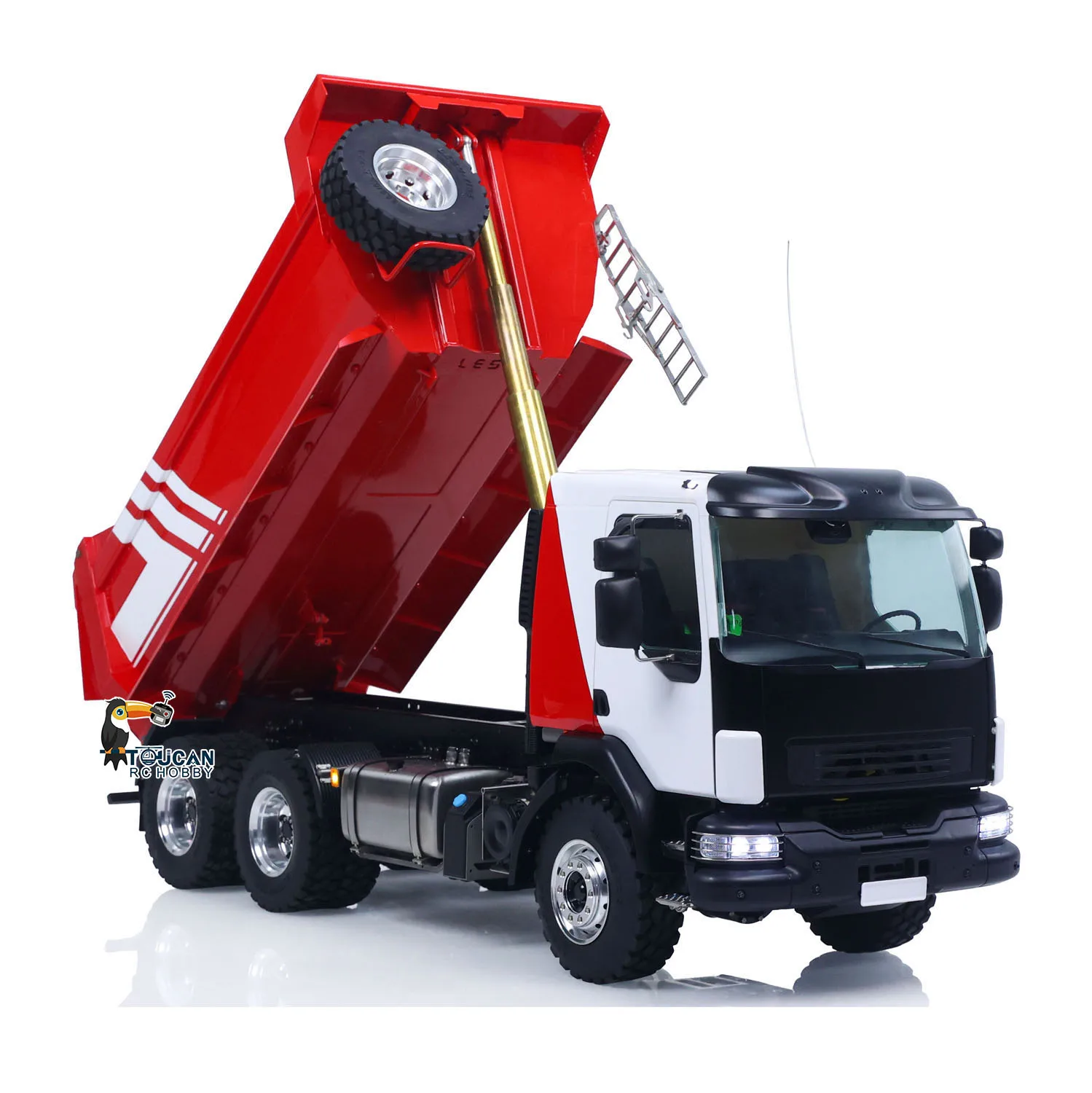 LESU 1/14 Hydraulic RC Dump Truck 6*6 RTR Radio Control Tipper 2Speed Gearbox Differential Lock Metal Chassis Flysky I6S Radio