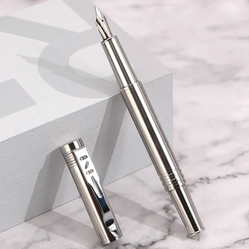 

Дешевая распродажа Ручка JIAXIAN Silver Все перьевые ручки из нержавеющей стали EF F 0,5 Металлическая ручка для финансового руководителя Плавное письмо Скидка 70%