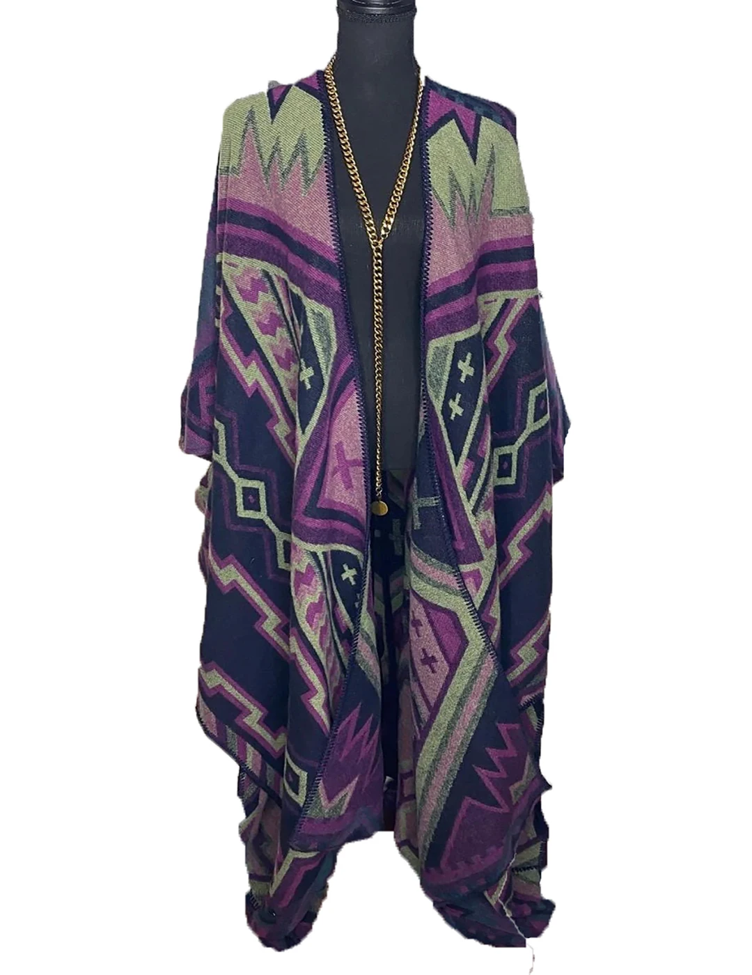 

Oversized African Women Popular Winter Open Front Cardigans Thick Warm Long Kimonos Fashion Printed Outwear Printed Duster Coat