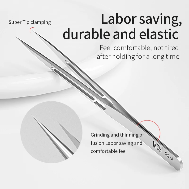 

Ma-Ant SS-A/A1/J Tweezers Multifunction Sturdy Non Magnetic Stainless Steel Aviation Material for SMD PCB Phone Repair