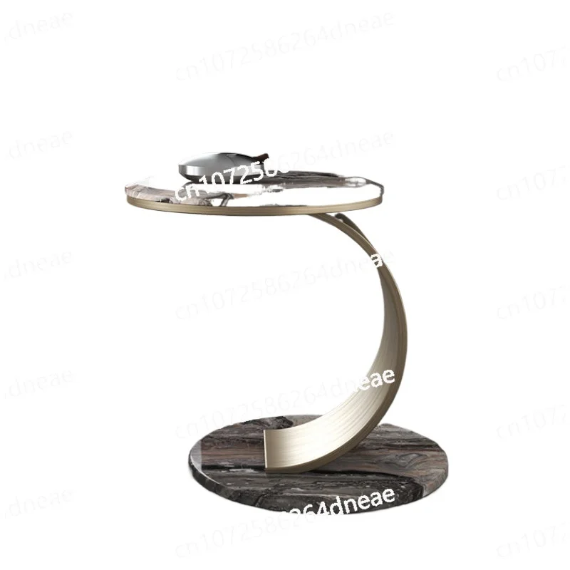 

Natural Marble Side Table Light Luxury ItalianMinimalist SofaCreative and SlightlyLuxury Modern Minimalist Designer Corner Table