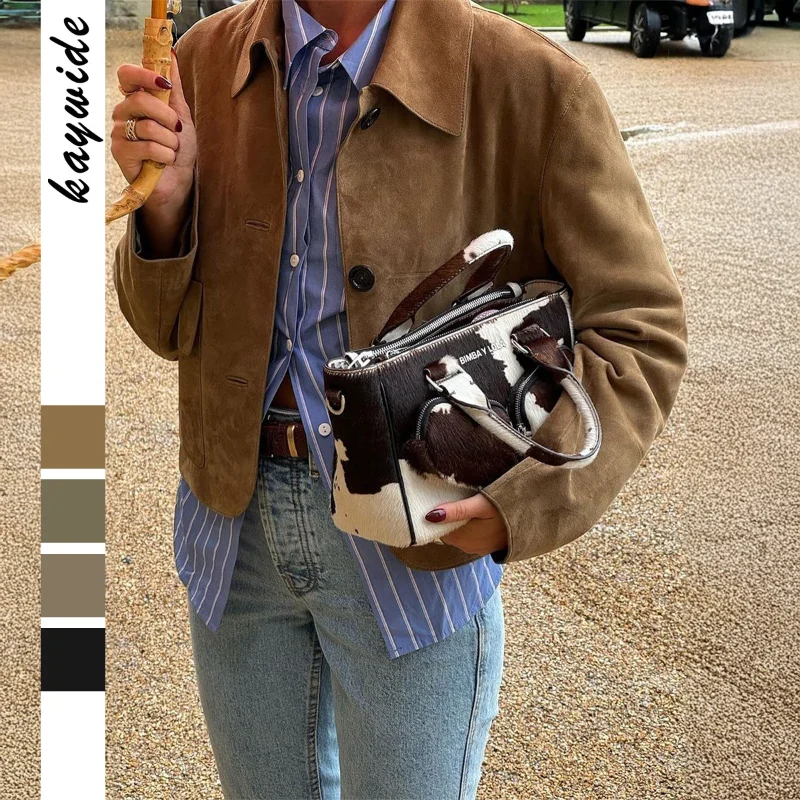 

Повседневная женская однотонная куртка на пуговицах с длинными рукавами для поездок на работу, осень-зима 2025 г.