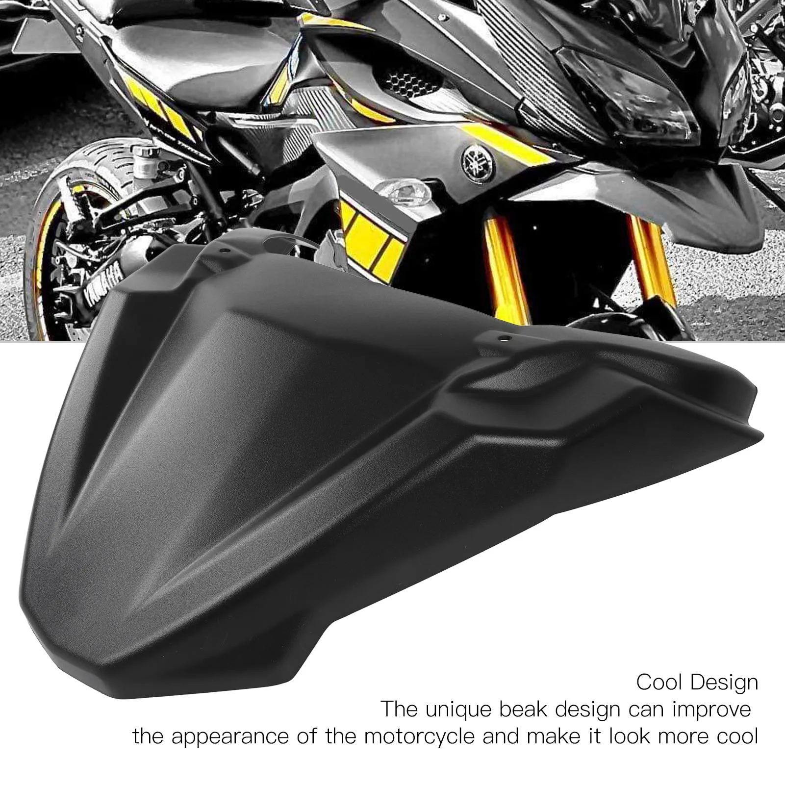Motorcycle Headlight Fairing Kit ABS Front Fender Beak Extension Cover Replacement For FJ‑09 MT‑09 Tracer 2015‑2019
