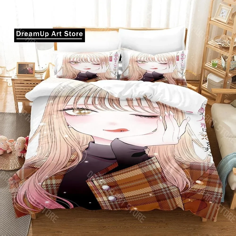 

Anime My Dress-Up Darling Bedding Set Single Twin Full Queen King Size Bed Set Adult Kid Bedroom Duvet cover Sets Home Textiles