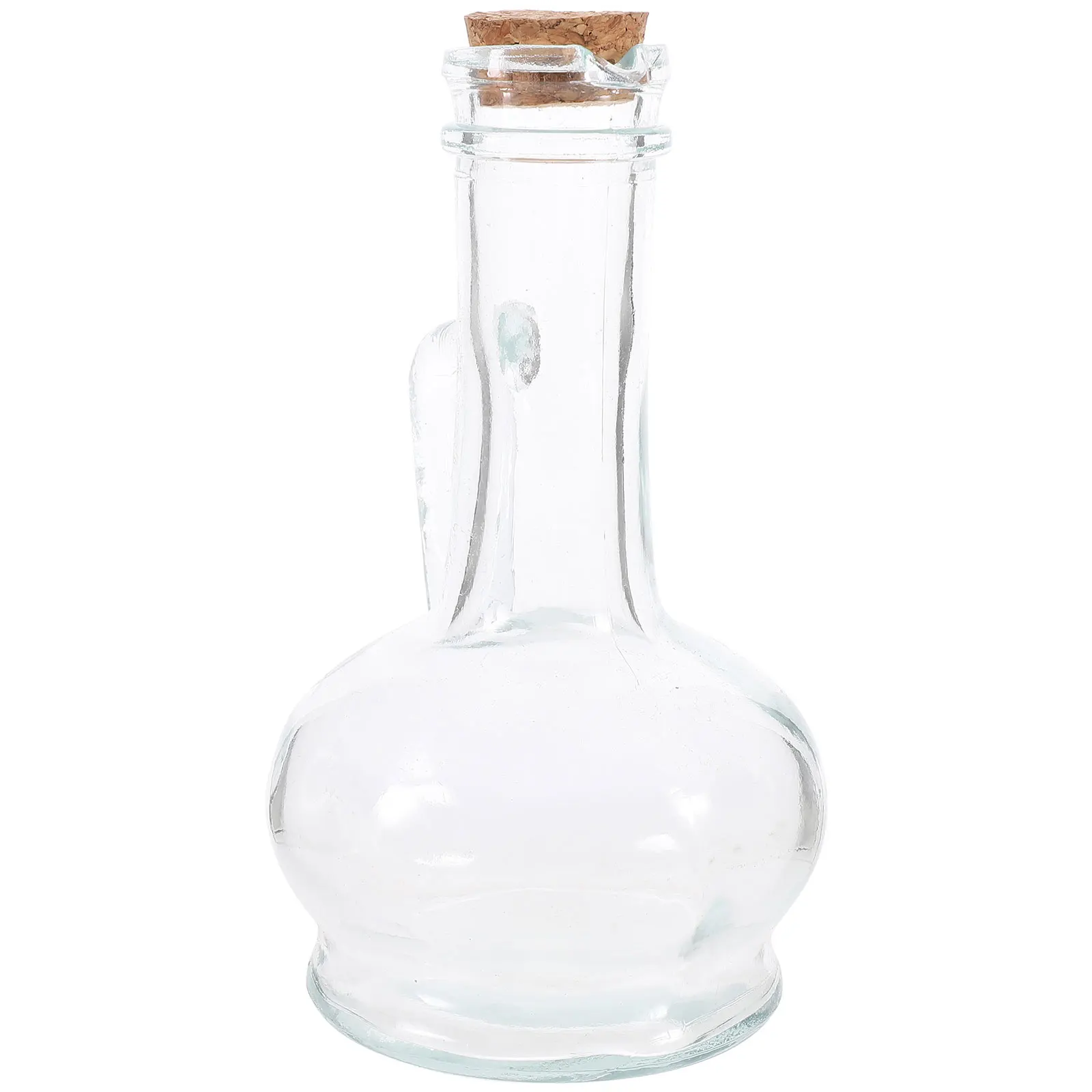 

1pc Glass Bottle With Handle Airtight Transparent Seal Glass Oil Bottle Tank Kitchen Cooking Oil Storage Holder Household