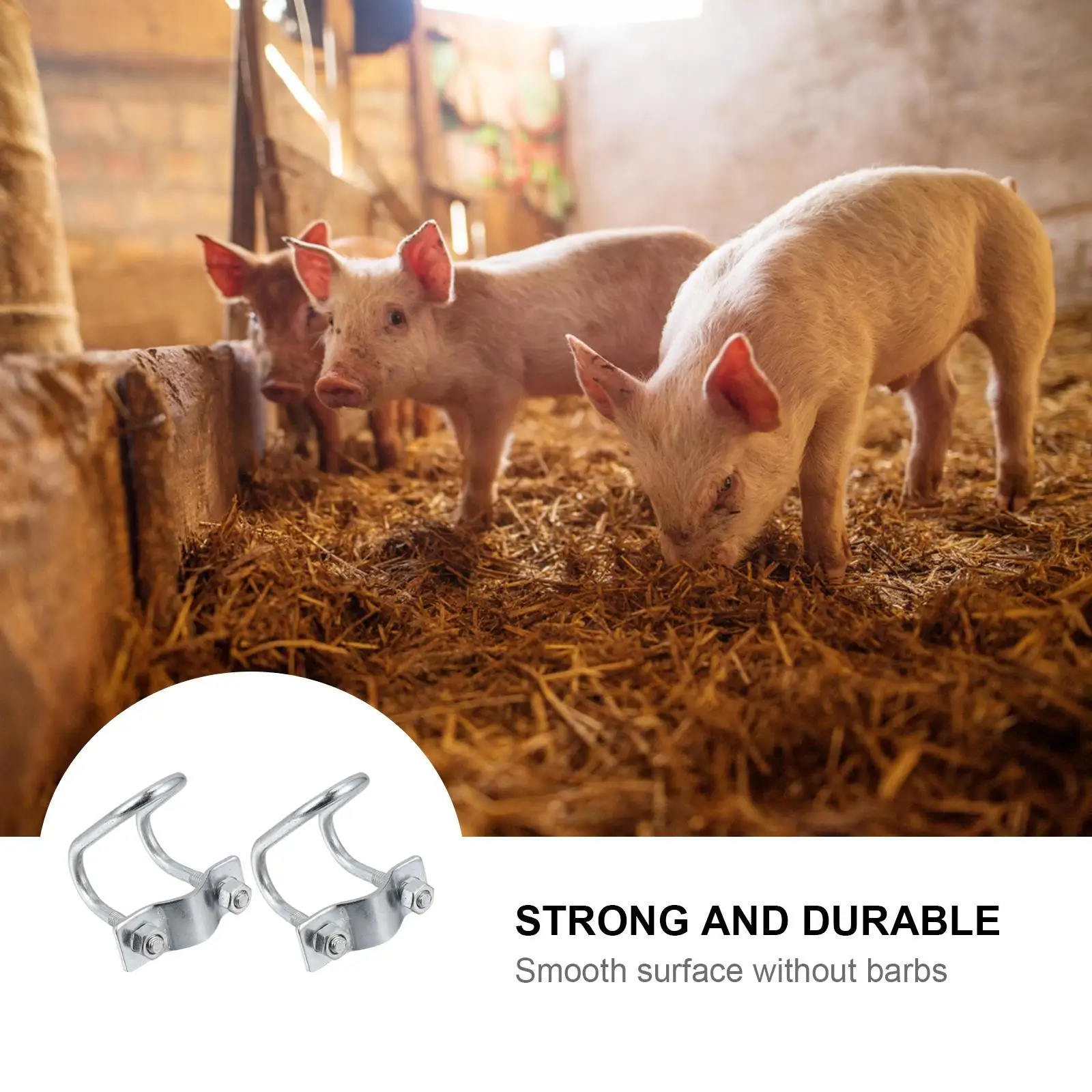 2Pcs U Shape Pipe Clamp Tube Buckle Material Pipe Clip Easy Install Practical Design Smooth Surface