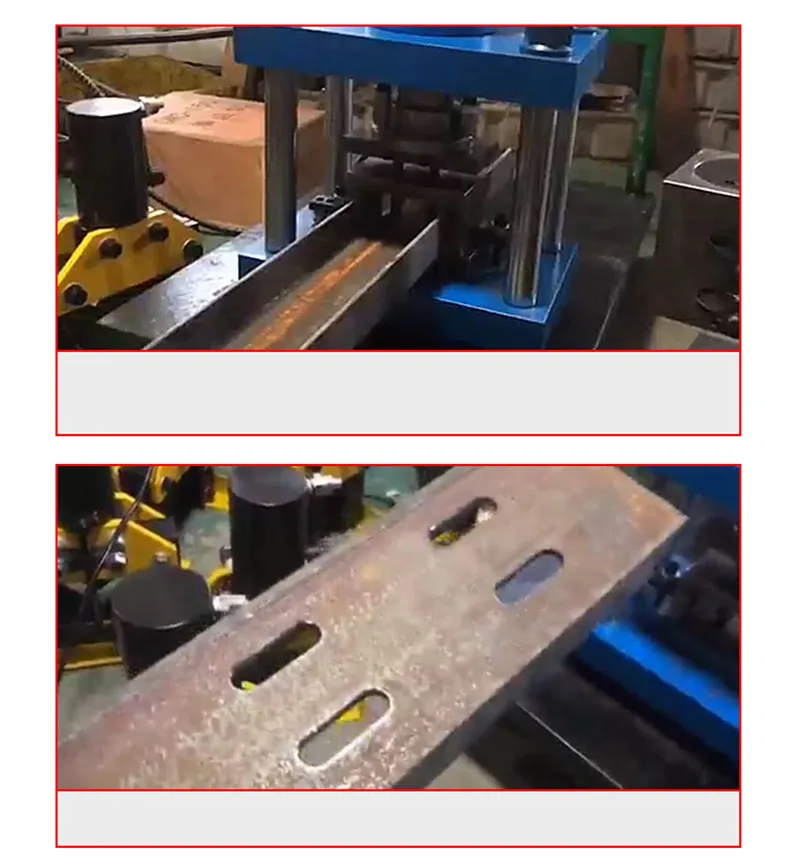 Large-tonnage hydraulic channel steel double-hole machine iron plate channel steel processing machine puncher