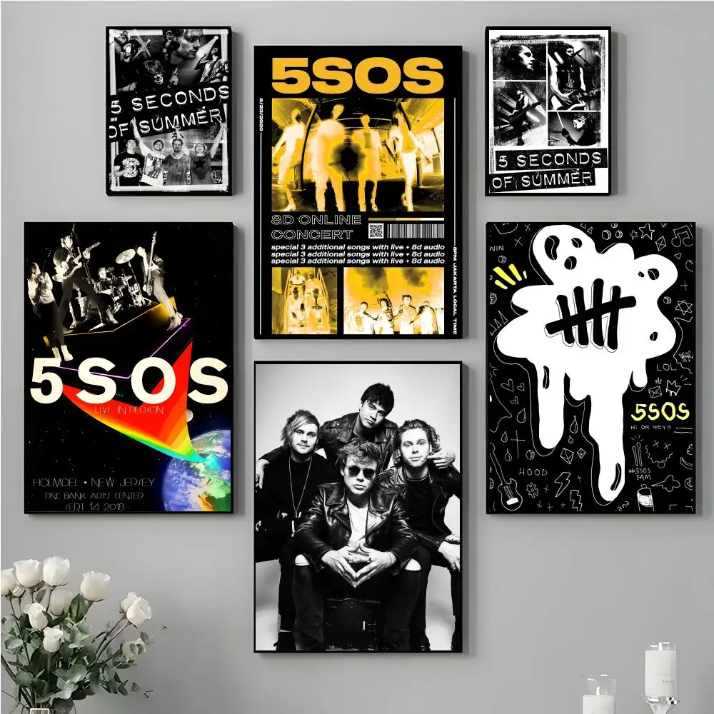 Classic 5 S_Seconds of S_Summers Album Poster Decorative Stickers Wall Art Mural Photo Design for Home Room Hallway Decoration