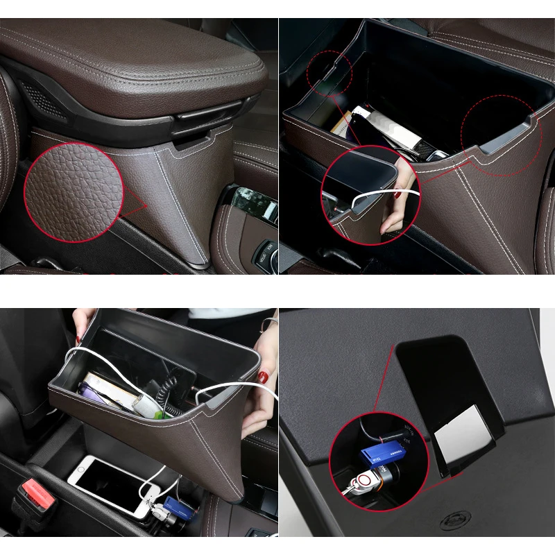 For BMW X1 F48 X2 F39 16-21 LHD Arm Rest Storage Box Interior Organizer Accessories Central Armrest Storage Box Container Holder