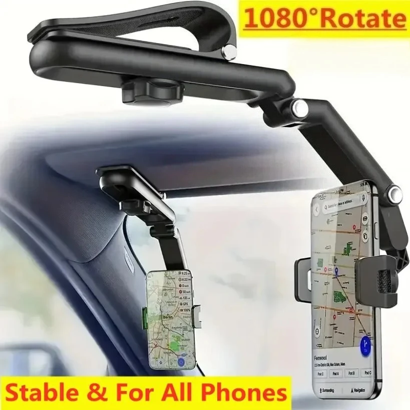 Halterung für Autotelefonhalter mit Sonnenblende 1080 °   Rotierende Sonnenblende Handy GPS Clip Halterung Halterung Ständer für iPhone Samsung Android