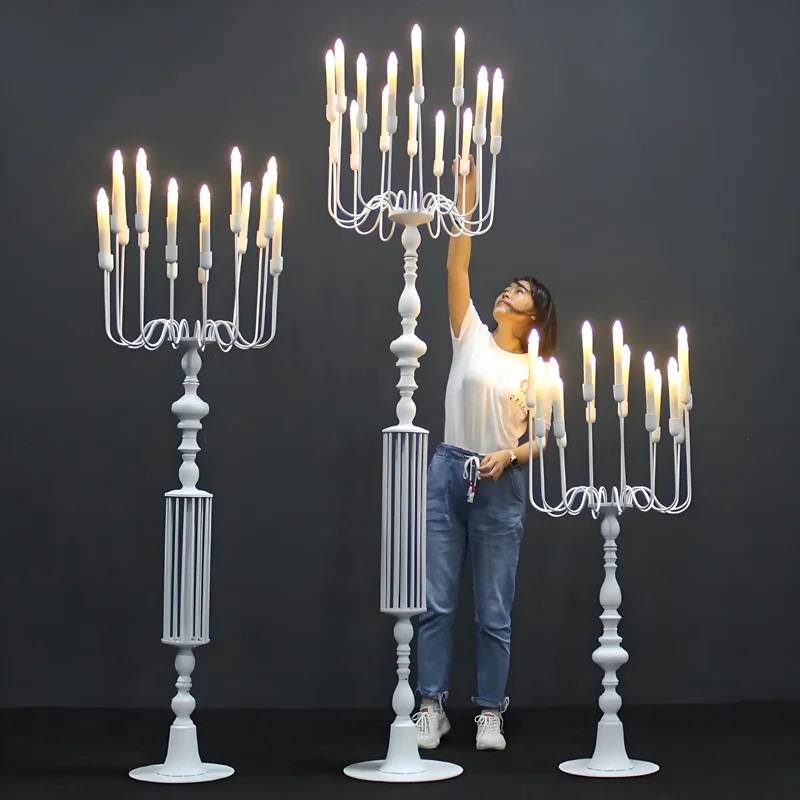 

Roman pillar candlestick new wedding props scene decoration wedding shooting iron road guide theme ornament factory