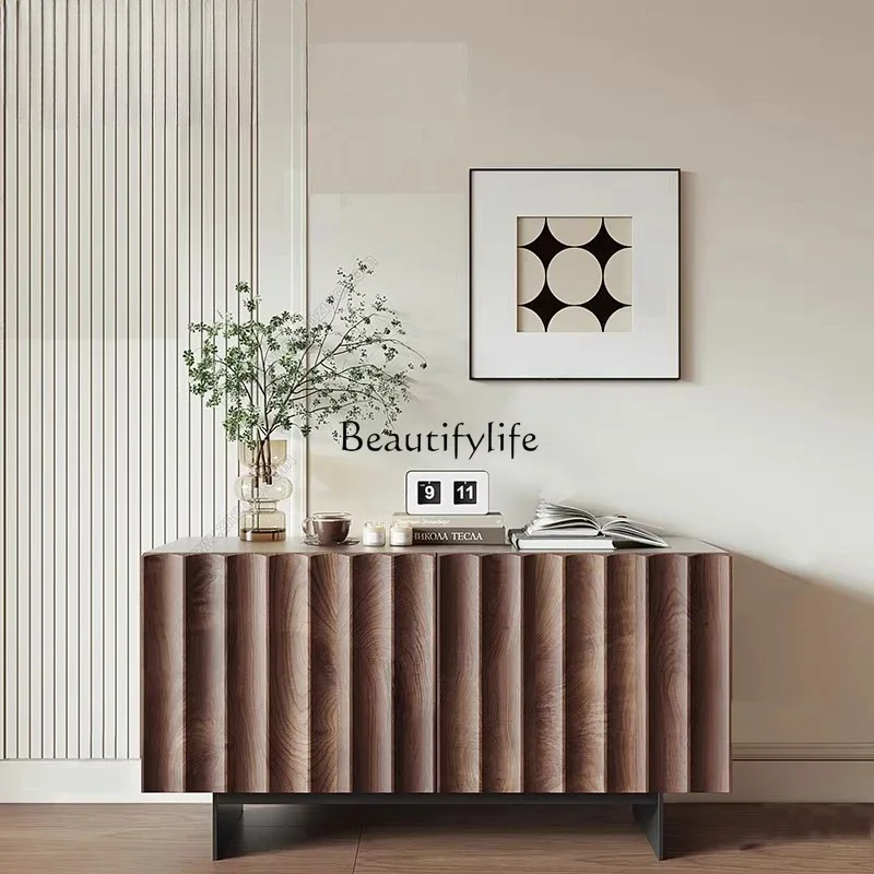 

ld 30North American black walnut solid wood dining side cabinet modern simple wabi wind floor cabinet storage storage entrance