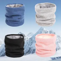 Winter Scarf For Women Men Thicken Wool  Knitted Scarf Outdoor Keep Warm Snood Scarfs Ring Solid Color Ski Climbing Neck Warmer