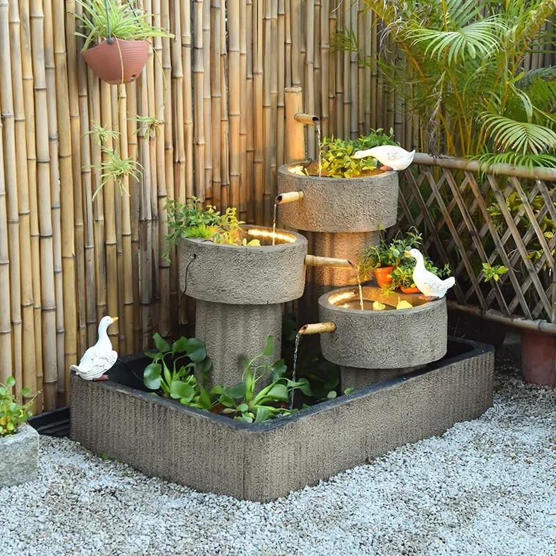 Garden flow ornament water garden landscape layout living room  hotel clubhouse fish pond lucky feng shui whe