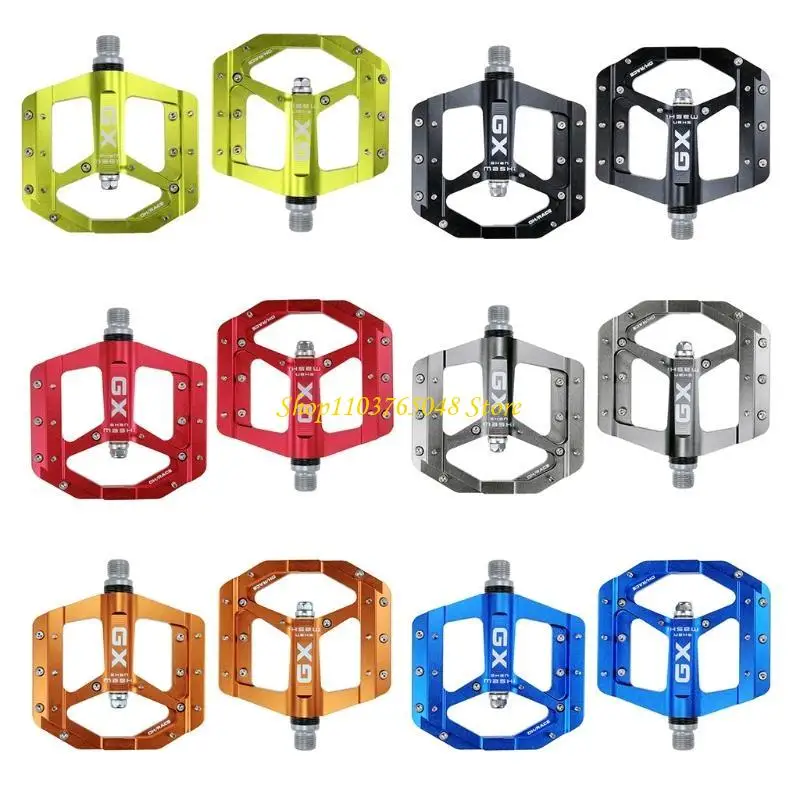 

R53E 1 пара нескользящих плоских педалей для шоссейного горного велосипеда из алюминиевого сплава с 3 герметичными подшипниками