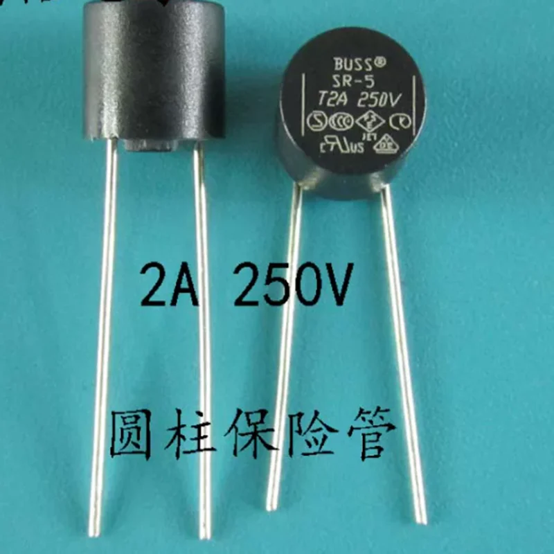 SR-5 Cylindrical power supply LCD fuse  Round Fuse/Tube 8*8 250V T1A 2A 2.5A 5A 6.3A Black BUSS