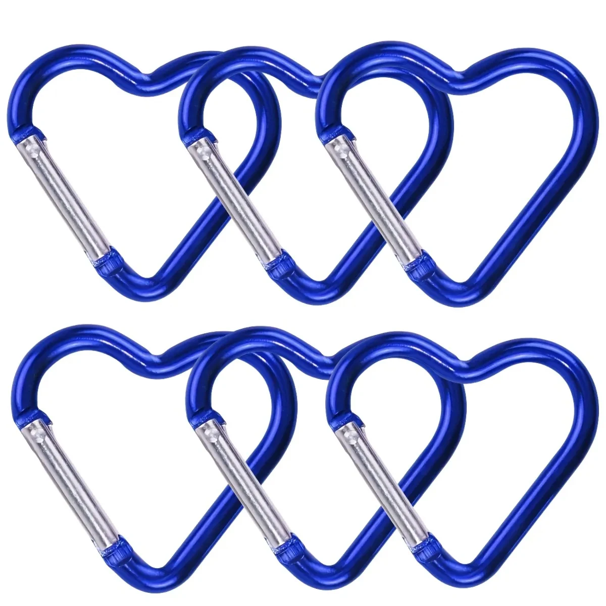 6 stuks duurzame hartvormige karabijnhaak sleutelhangerclip voor OutdoorAdventures - perfect voor kamperen, wandelen en reizen