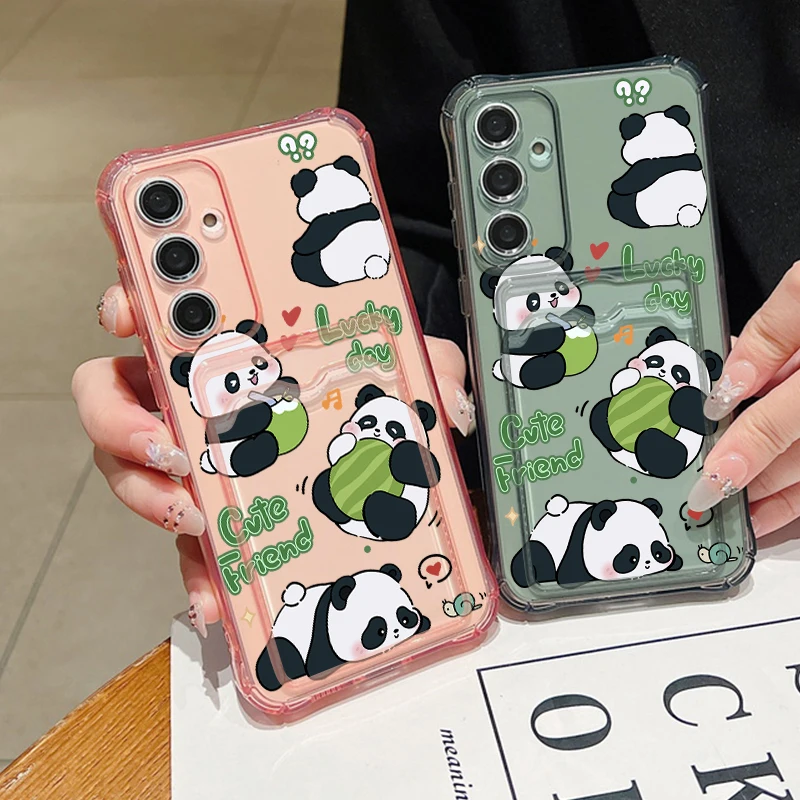 Niedliche Panda-Kartenhülle für Samsung Galaxy S26 S23 Ultra S25 Edge S24 FE A57 A37 A17 A56 A36 A54 A15 A55 A16 Handyhülle – Detail 5