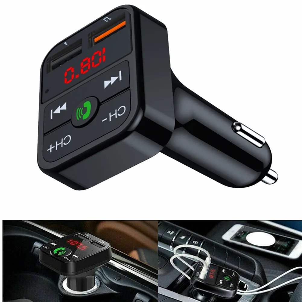 Charger FM Transmitter 2 USB 87.5-108Mhz AUX Accessories BT 5.0 Black Bluetooth Car DC12V-24V MP3 Player Parts