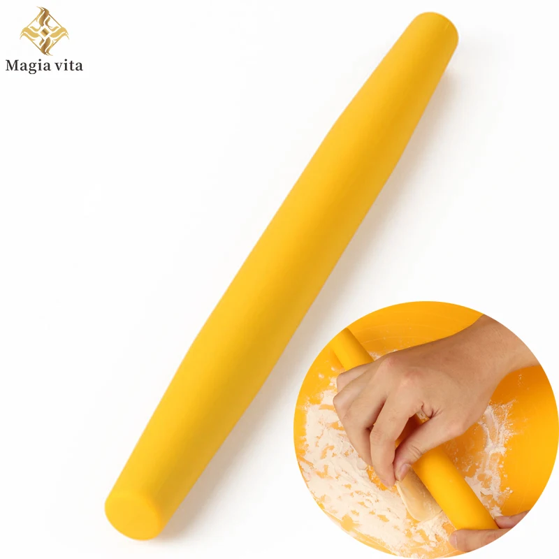 

Silicone Dough Fondant Rolling Pin Baking Cooking Bread Pizza Pastry Biscuit Cookies Tools Kitchen Accessories Roller Bakeware