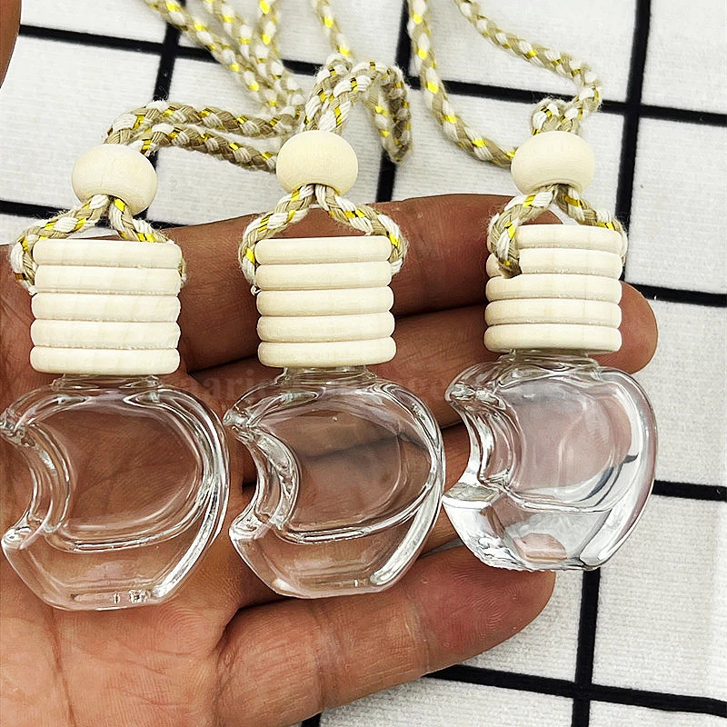 

6ml Car Perfume Bottle Pendant Car Aromatherapy Small Apple Glass Bottle Export Aromatherapy Cartoon Cute