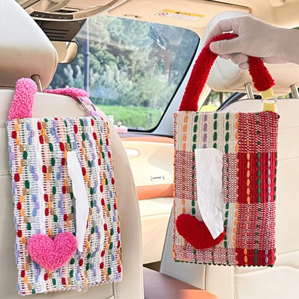 Gift Universal Hanging Car Tissue Box INS Household Hanging Napkin Holder Soft Removable Paper Storage Case Home Decoration