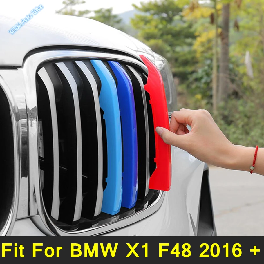 

3PCS Car Front Bumper Grill Cover Inserts Racing Grille Trims Decoration Fit For BMW X1 F48 2016 - 2021 Accessories Exterior