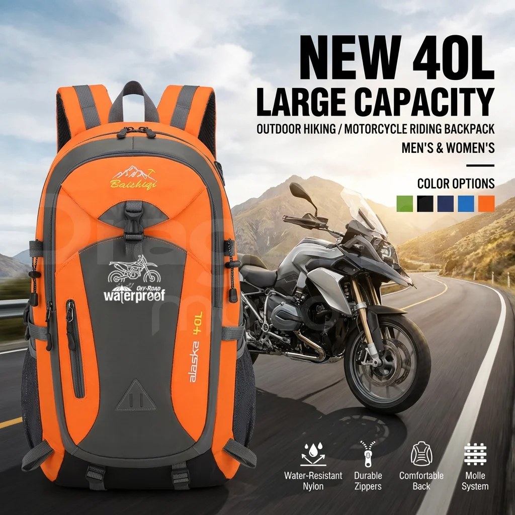 

For Honda CBF CBF125 CBF190R CBF500 CBF600 CBF1000 Motorcycle 40L outdoor hiking bag sports bag leisure travel backpack large