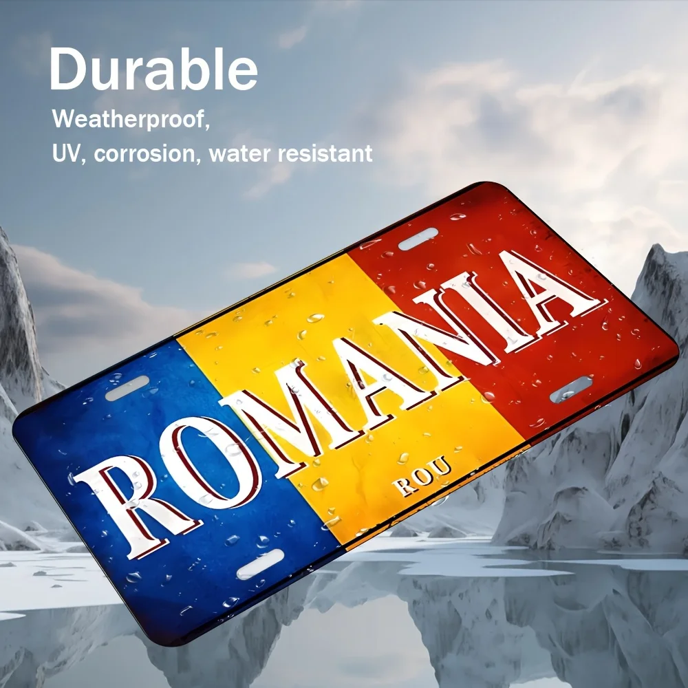 Romania Aluminum Metal Sign - Wall Decor with Romanian Flag Design, Perfect for Home, Garage, Cafe, Restaurant, Bar & Art,