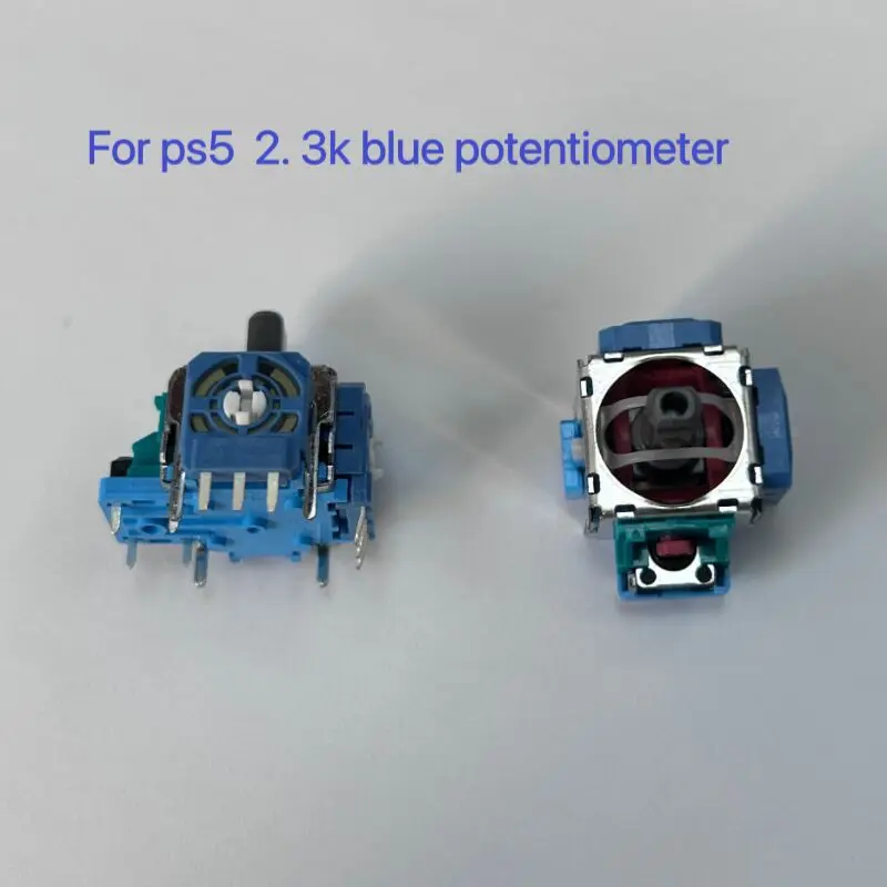 プレイステーション5のゲームコントローラー,オリジナルのジョイスティックボタン,3Dアナログスティック,青色のポテンショメータ,3D,新品,100個,2.3K