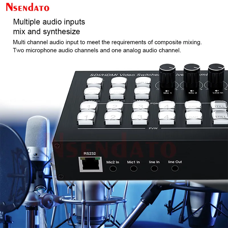 الجيل الثالث 3G SDI HDMI محول تشفير الفيديو متعدد 4 كاميرا محطة الإنتاج المباشر لالتقاط الفيديو مسجل البث المباشر مزيج الصوت