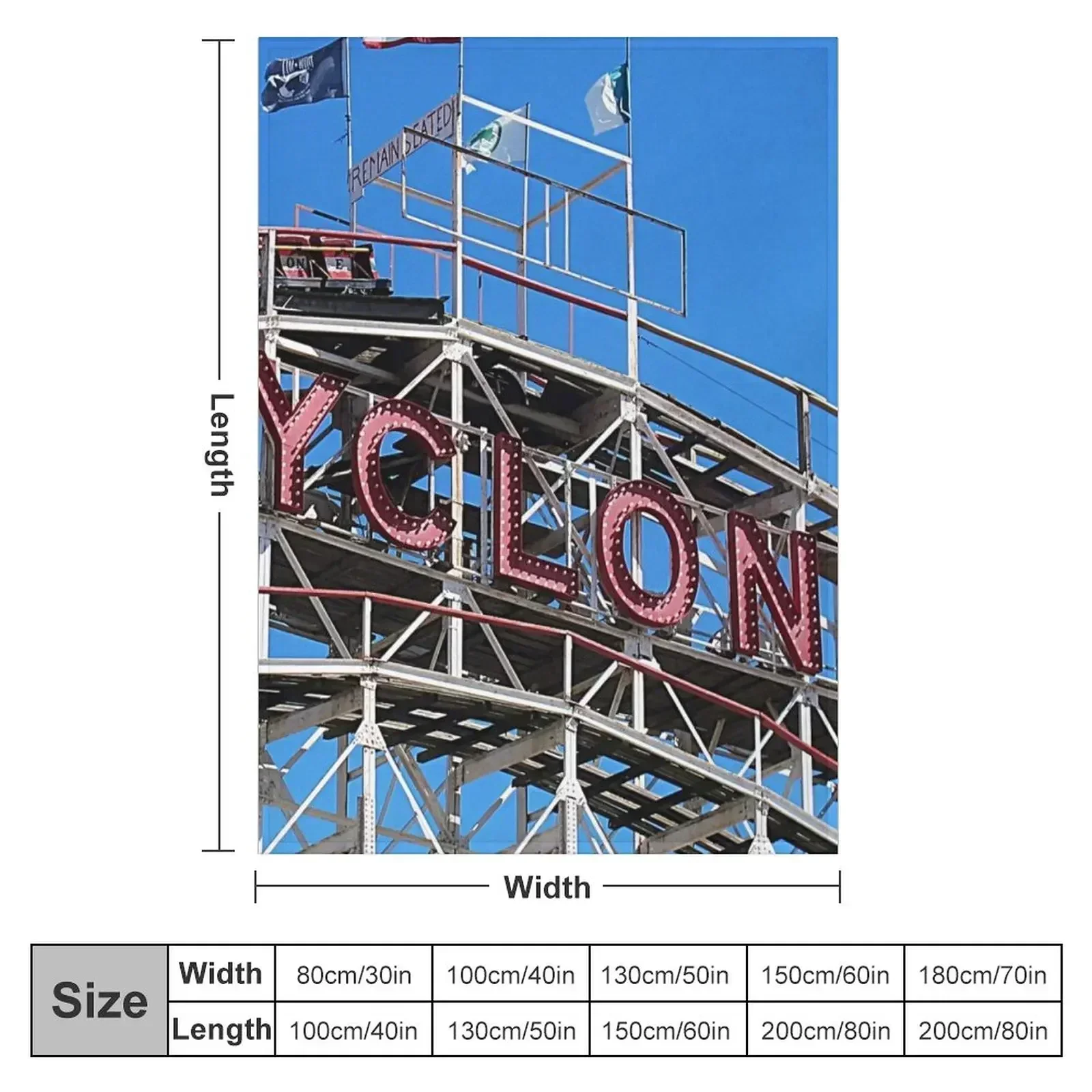 Cyclone Roller Coaster Coney Island NY Throw Blanket couch cozy soft plush fuzzy picnic outdoor blanket