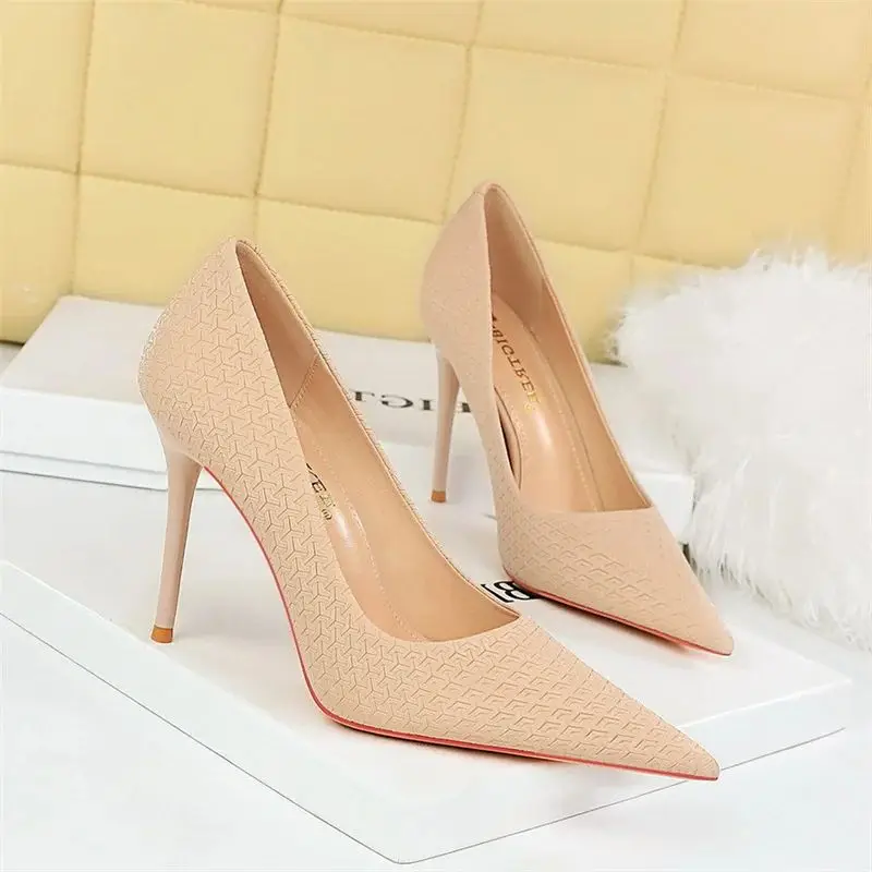 Escarpins à talons hauts College pour femmes, mode amincissante, doux, tissage pointu, Parker ingent, Stiletto, soirée, bureau, mariage, chaussures simples