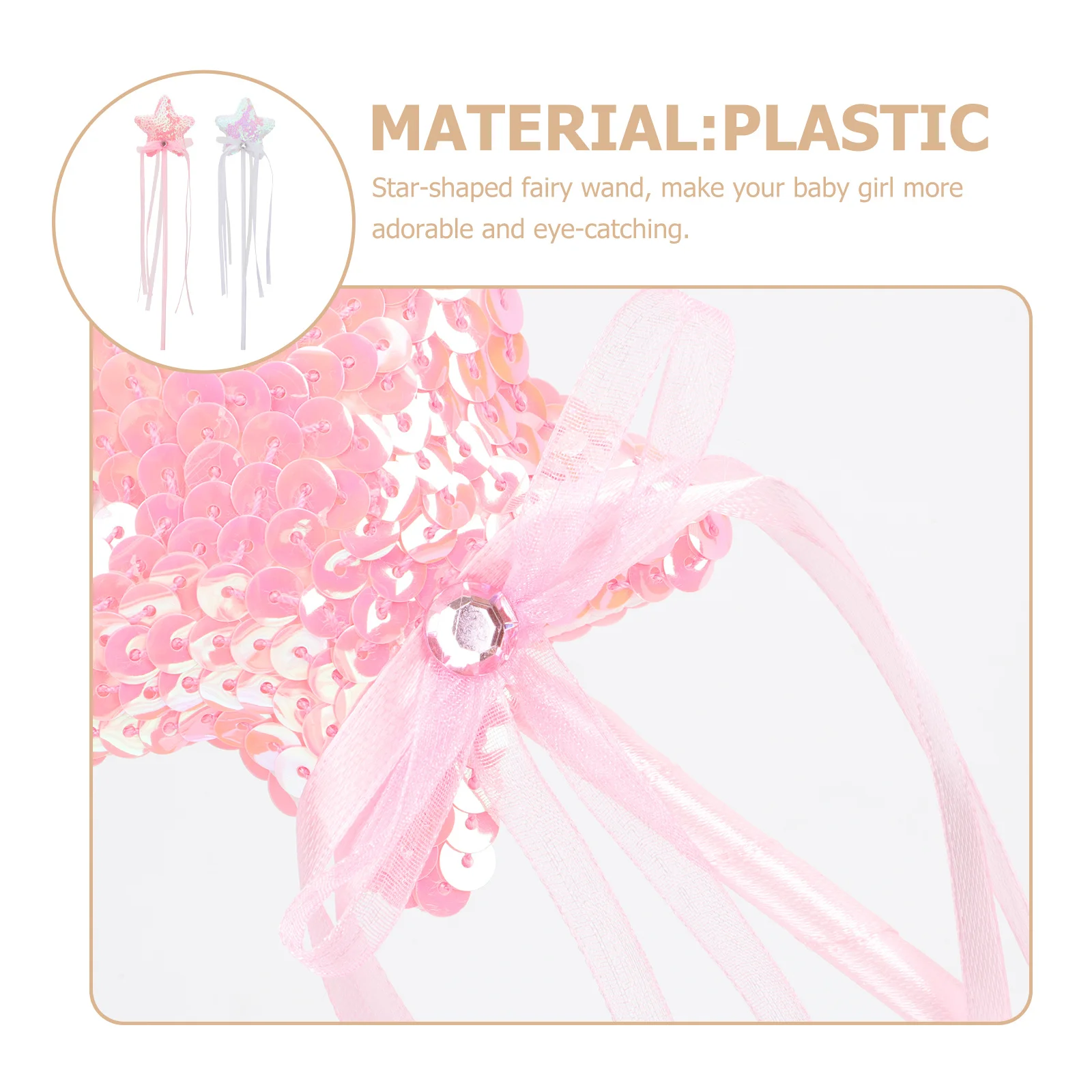 قطعتان من عصا الجنية على شكل نجمة للأطفال، لامعة وخفيفة الوزن، تصميم شريط زخرفي للحفلات، دعامة أداء المسرح