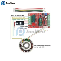 400W 20A BLDC 3-Phase DC Brushless Motor Speed Controller Module DC 6-60V PWM Hall Motor Control Switch Driver Board 12V 24V 48V