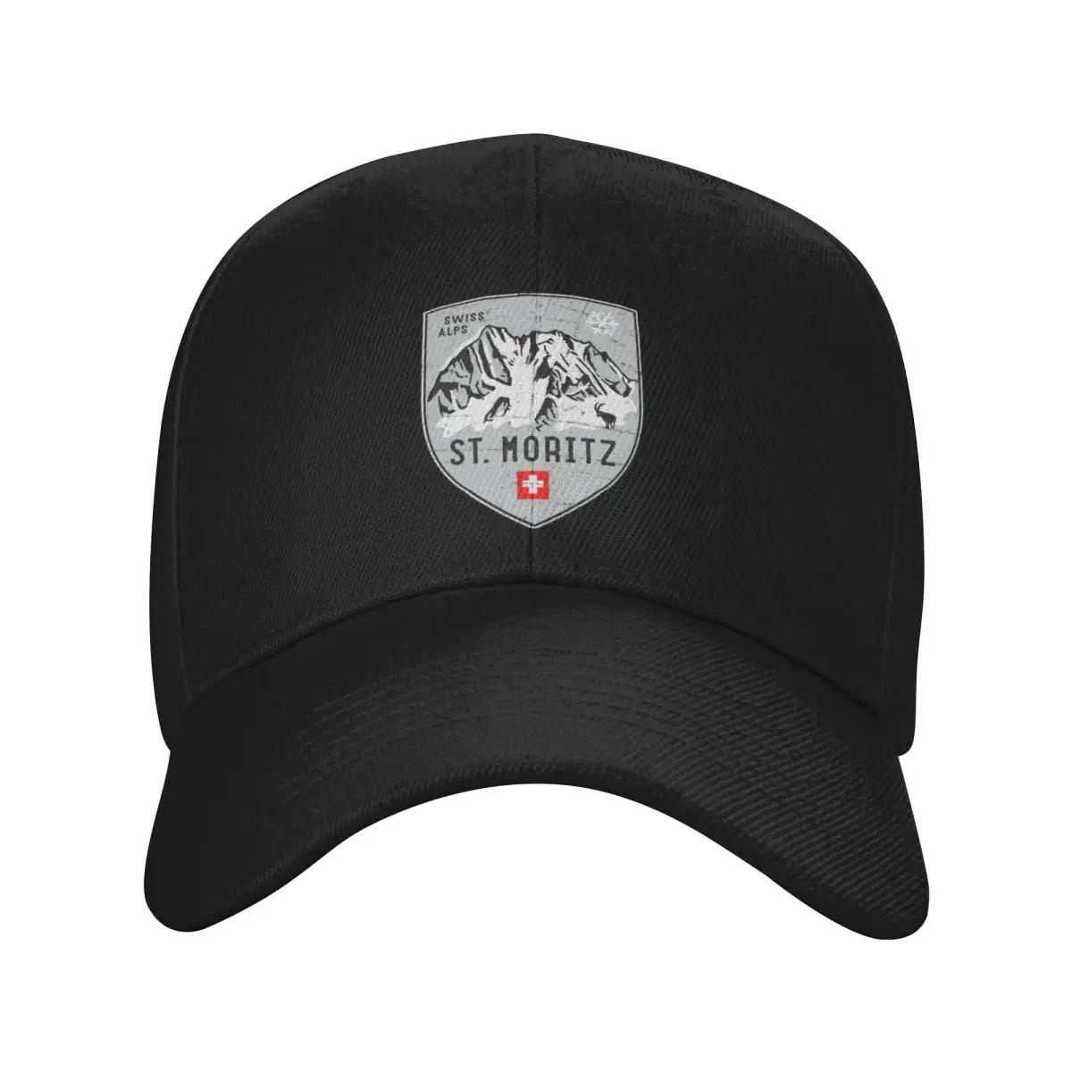 Fashion St Moritz Switzerland Emblem baseball cap Suitable For Round Faces Hat Women's