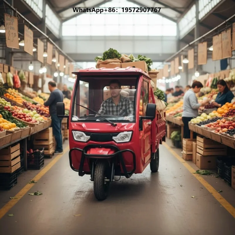 New Arrive 1200W New Energy Electric Trike Scooter 3-Wheel Closed Body Cargo Tricycle with High Payload for Efficient Delivery