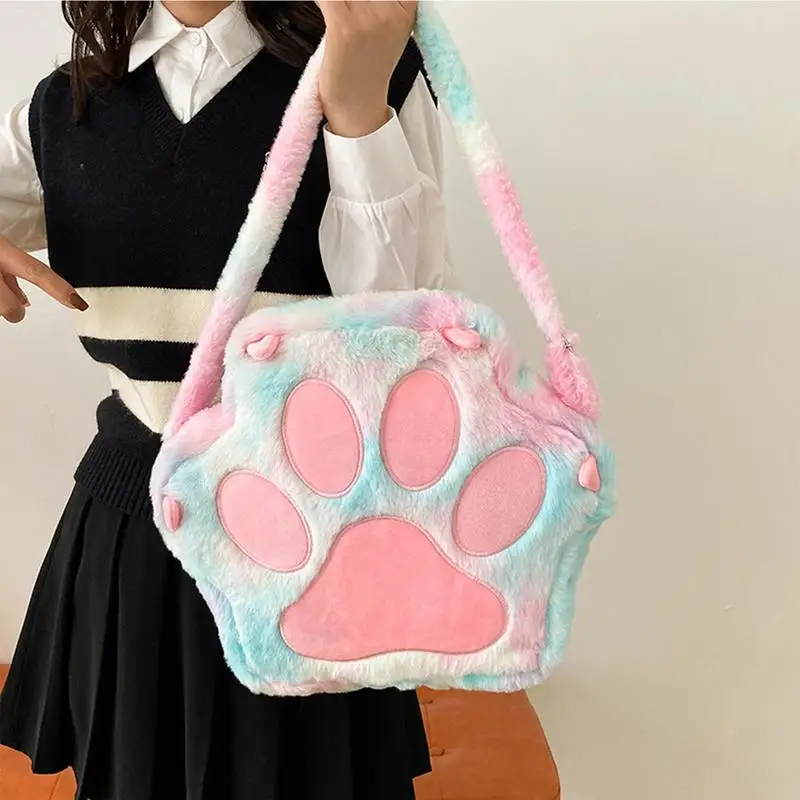 Paw Shaped Backpack Paw Shaped Treat Bag High Capacity Colorful Cute Animal Paw Bag For Phones Wallets Cosmetics