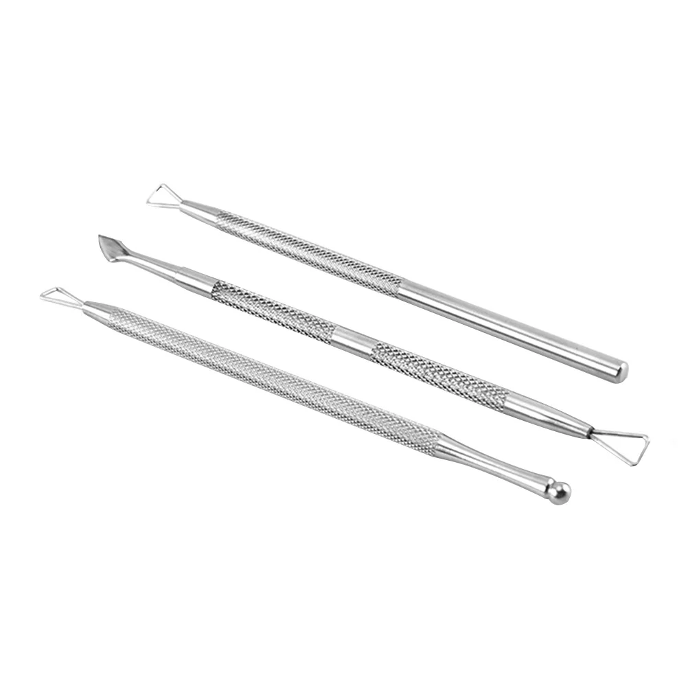 3 قطعة بشرة من الفولاذ المقاوم للصدأ انتهازي مجموعة المهنية أداة إزالة الجلد الميت ل مانيكير باديكير مسمار الفن مجموعة العناية أداة الأظافر