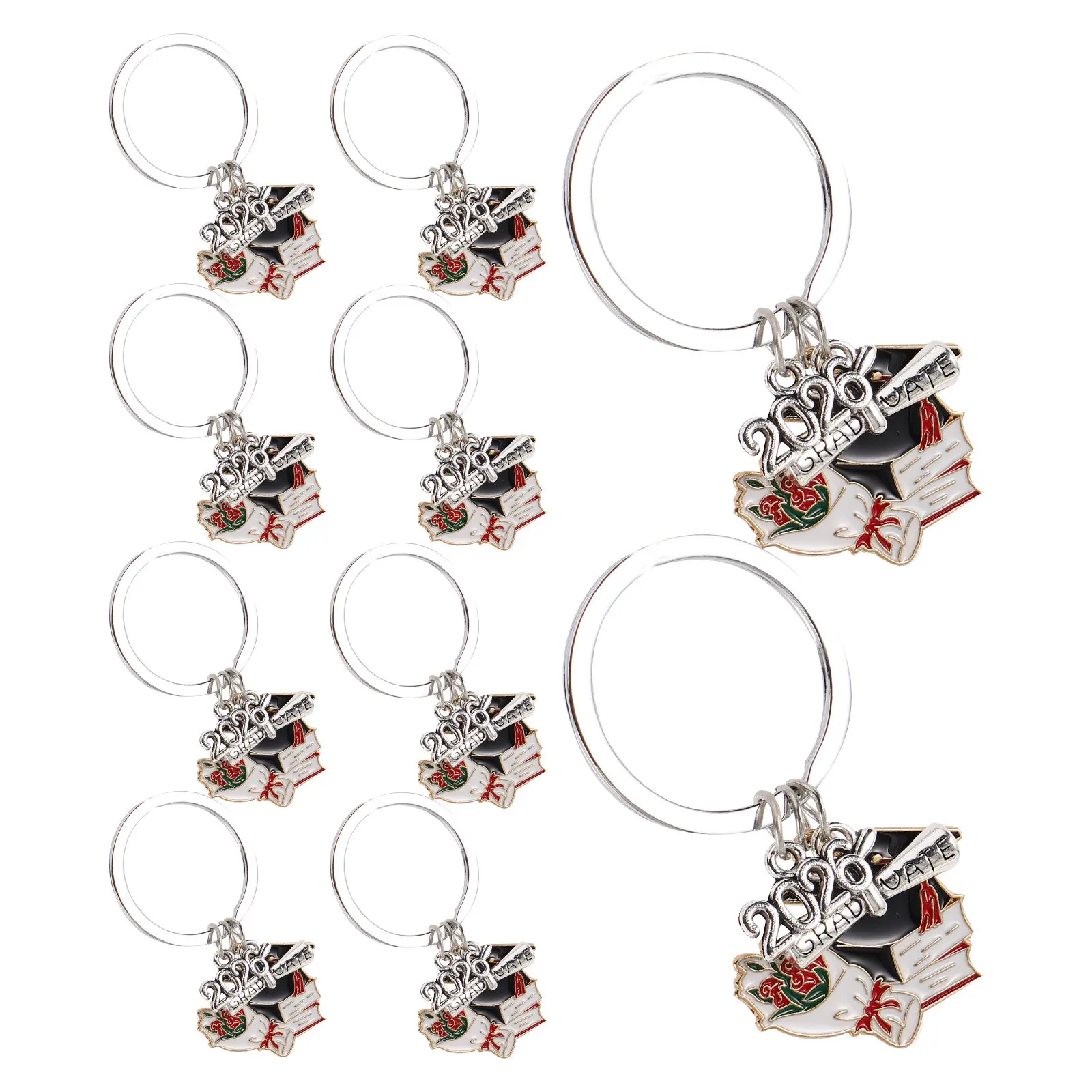 10Pcs Graduation Cap Keychain with Diploma Pendant for Class of 2026 Senior Students Graduation Gifts Party Favors