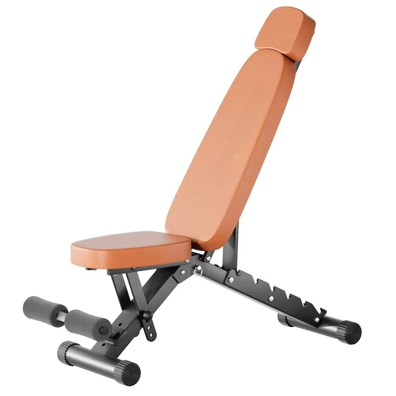 New Adjustable Weight Foldable Fitness Stool with Headrest Home Gym Full Body Strength Training Weightlifting Equipment