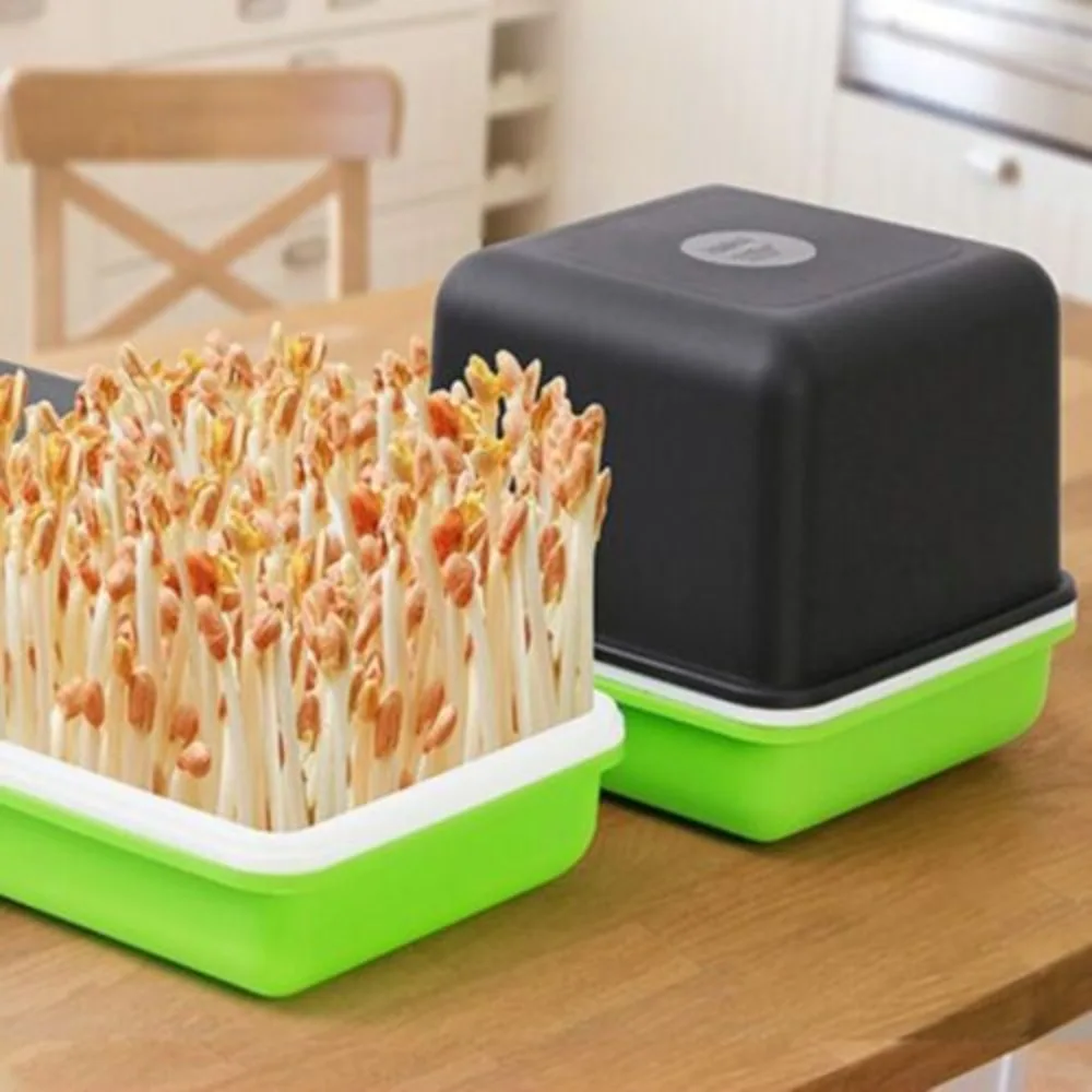 4Pcs/set Plastic Household Tray Sprout Planting Box Hydroponic Box Seedling Sprouter Soilless Planting Pot Grow Germination Pot