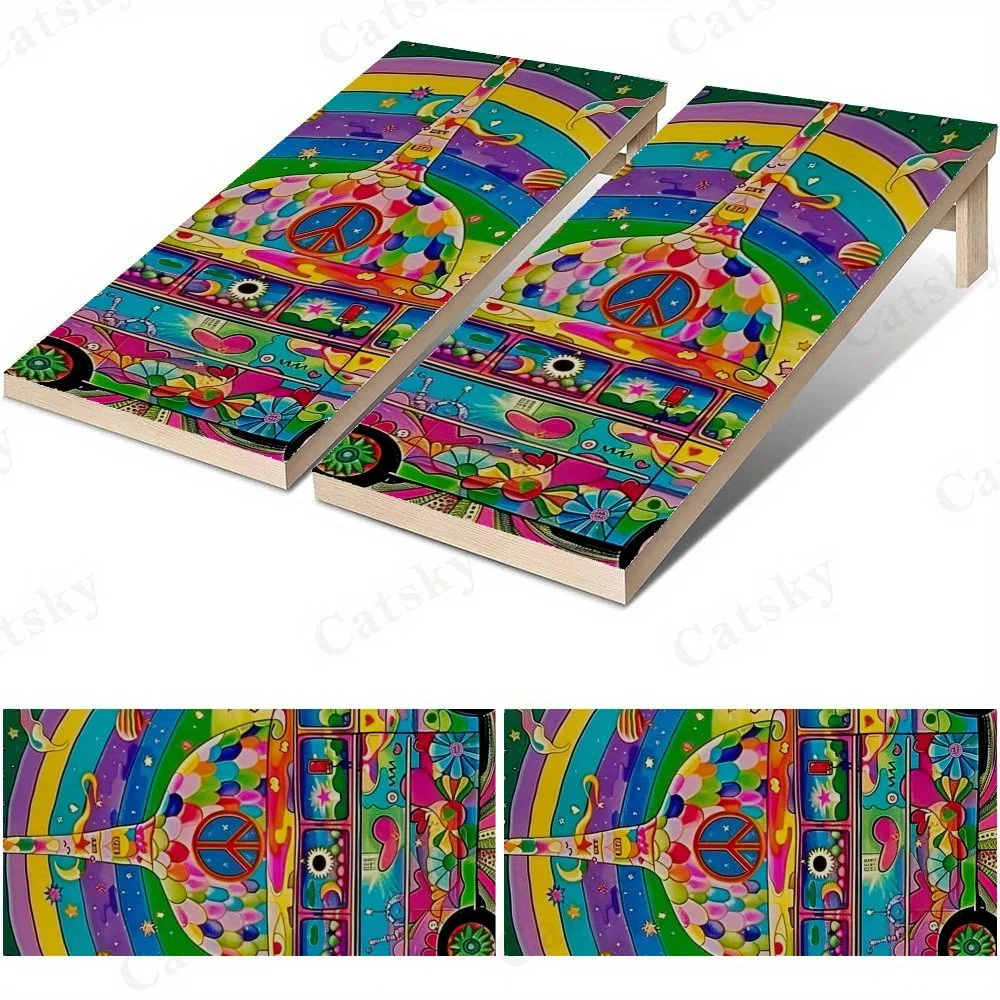 Psychedelic Peace Bus   Sandbag Board Sticker.This sandbag board sticker is made from high-quality materials, offering excellent
