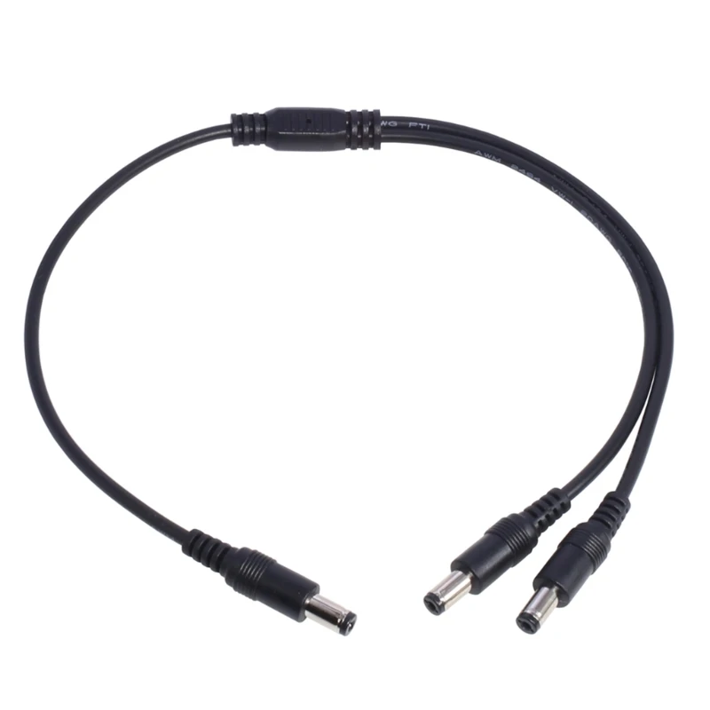 Power 1 Male to 2 Male 5.5mmx2.1mm Power Supply Splitter Cord for Camera Dropship