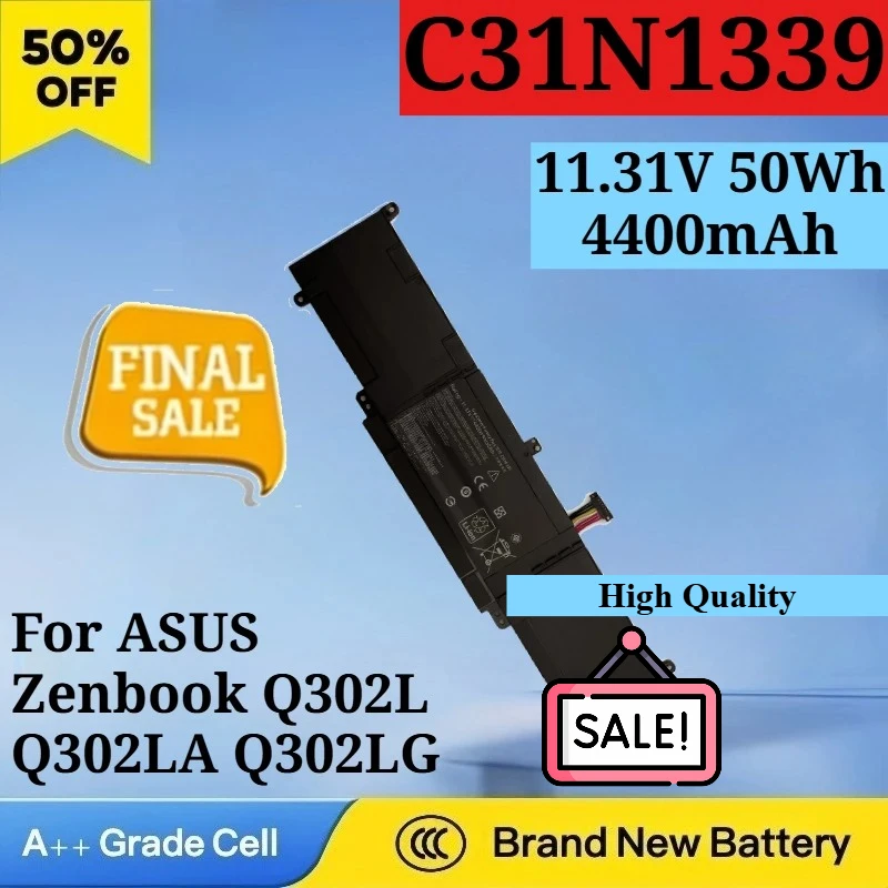 

C31N1339 11.31V 50Wh 4400mAh Replacement Battery for ASUS Zenbook Q302L Q302LA Q302LG U303L U303U UX303 UX303LN UX303L TP300L